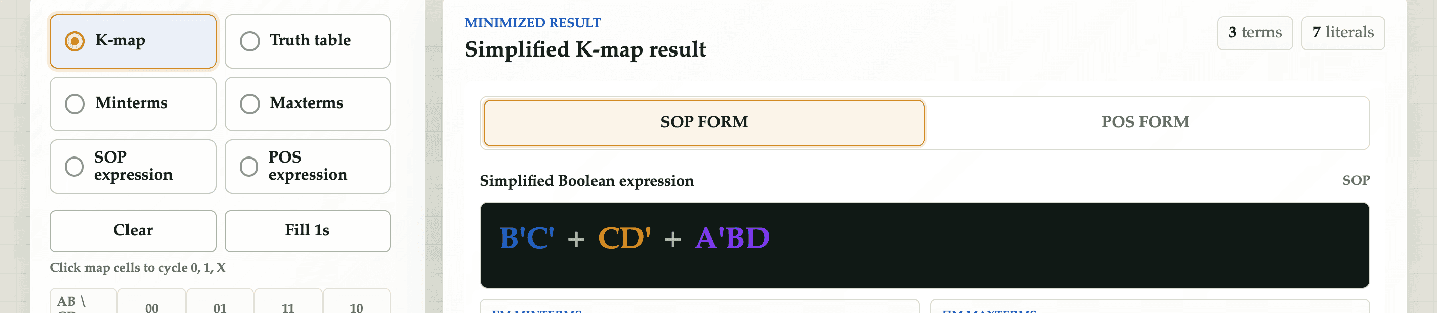 Boolean Optimizer